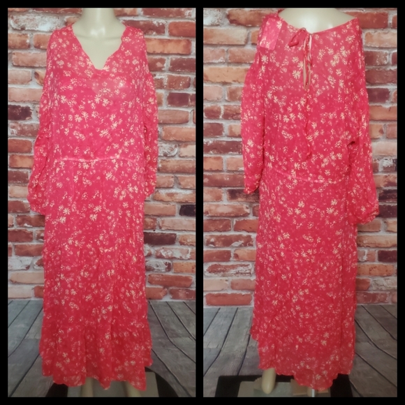 Free People Pink Wall Flower Dress S/M NWT - Picture 3 of 3